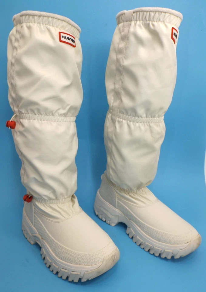 Botas de nieve HUNTER Wanderer aisladas altas holgadas WP blancas marfil - damas talla 9 Foto 2 de 4