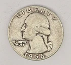 1956-D Washington Silver Quarter Denver USA Mint Collector's Coin 90% 25c