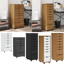 Rollschrank mit Schubladen Rollcontainer Büroschrank Massivholz Kiefer vidaXL
