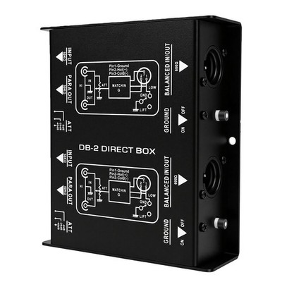 Passive Dual Channel DI Box XLR Stereo Hum Eliminator Noise Cancelling Direc AP9