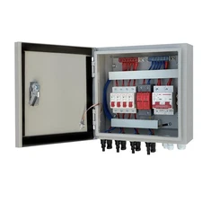 GXELZK Hardcover Solar Combiner Box with 4 Strings, 80 A Circuit Breakers. Th...