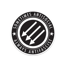 Sometimes Antisocial Always Antifascist Sticker Decal