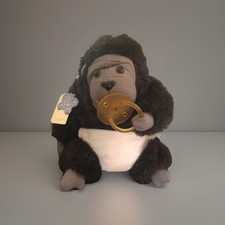 Russ Ape Gorilla Monkey Plush Goo goo Bungo With Pacifier Diaper Black Chimp 8  