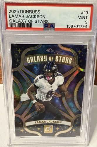 Panini 2025 Donruss Galaxy of Stars Lamar Jackson Ravens #13 PSA 9