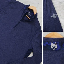 Greyson 1/4 Zip Mens XL Navy Golf Performance Logo Camo Trim Wolf Nylon Pullover