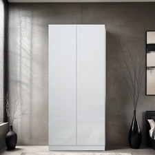 2 Door Wardrobe Scandinavian Design Modern Bedroom Furniture White Gloss