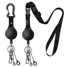 2 Pack Heavy Duty Retractable ID Badge Holder Key Reel with Adjustable Breaka...