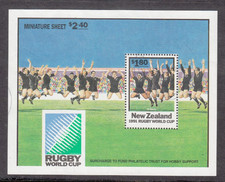 New Zealand Stamps.Decimal.Mini Sheet.1991.Rugby World Cup.Used