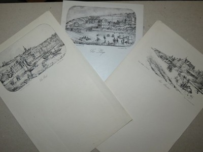 3 LITHOS PAPIER LETTER FINDVILLE CALVADOS NORMANDIE MARINE NAPOLEON III 1860 b