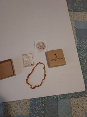 Amber Crown Necklace Baby Necklace Baltic Jewel Authentic Lithuanian Certified