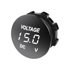DC 12-24 V Car Voltmeter Gauge, Mini Digital Display Vehicles Voltage White