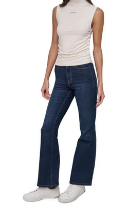 NWT DKNY Women s Ruched Versatile Trendy Everyday Top - Eggnog Silver- Size XS