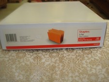 STAPLES Top-Tab File Folders 3-Tab Letter Size Colorful - Mostly Orange 100/Box