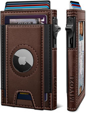 Airtag Wallet for Men, Slim Pop up Credit Card Holder RFID Blocking Mens Minimal