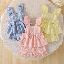Summer Baby Kids Girls Toddler Tank Top Vest  Short Pants Outfits Clothes Set