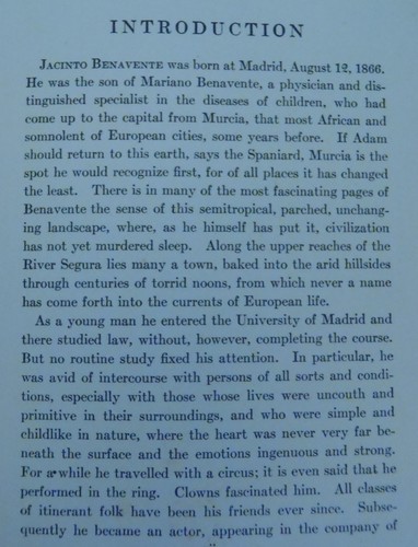 PLAYS BY JACINTO BENAVENTE Translation & intro by John Garrett Underhill 1921 - Picture 7 of 13