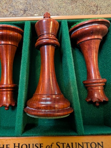 House of Staunton Wood Chess Set Pieces w Case Collector Prestige ...