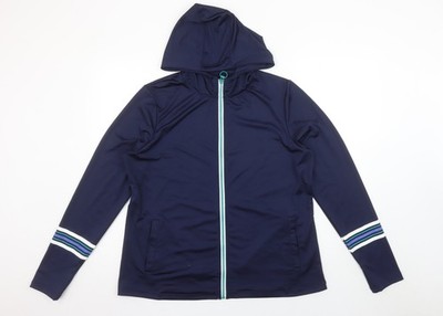 Dunnes Stores Damen marineblauer Hoodie mit durchgehendem Reißverschluss Large Polyestermischung