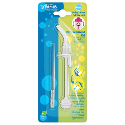 Dr. Brown's Baby's First Straw Cup Straw Replacement Kit with One Straw and O...