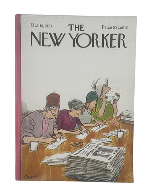 The New Yorker Magazine October 15, 1973 Vote For Postcards Charles Saxon VG