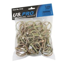 US PRO 50PC 4.5mm Lynch Pins Ring Clip Retaining Shaft Pins 35mm Zinc Coated