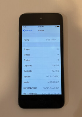 Apple iPod Touch 5th Generation Space Gray (16GB) READ DESCRIPTION