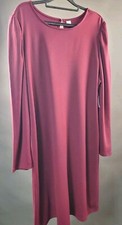 Old Navy Swing Dress Long Sleeve "Wine Stain" Women's Sz XL Puff Sleeve Stretch