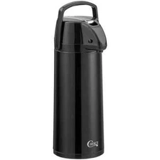 Choice 2.5 Liter Black Glass-Lined Stainless Steel Airpot with Lever