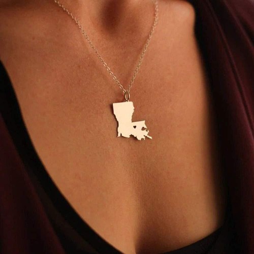 Collar Art Attack de acero inoxidable I Love Louisiana - Imagen 2 de 2