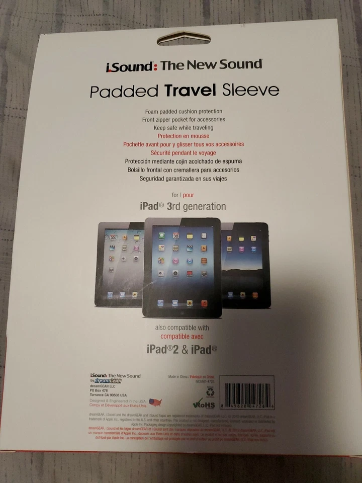 New ISOUND RED PADDED TRAVEL SLEEVE FOR IPADS. - Image 2 of 2