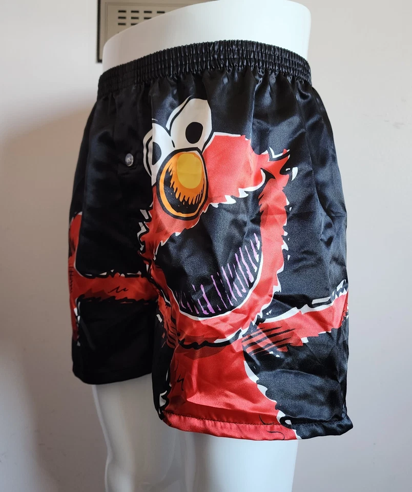 Sesame Street Mens Elmo Black Printed Satin Boxer Shorts Size L New - image 3 of 4