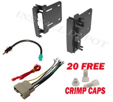 COMPLETE CAR RADIO STEREO DOUBLE DIN INSTALL TRIM KIT CD PLAYER + WIRING HARNESS