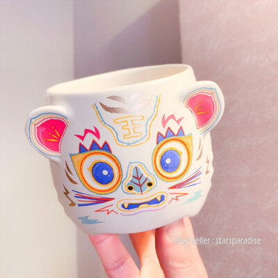 Starbucks 2022 China New Year Traditional Tiger Pattern Mug Cute Cup 12oz
