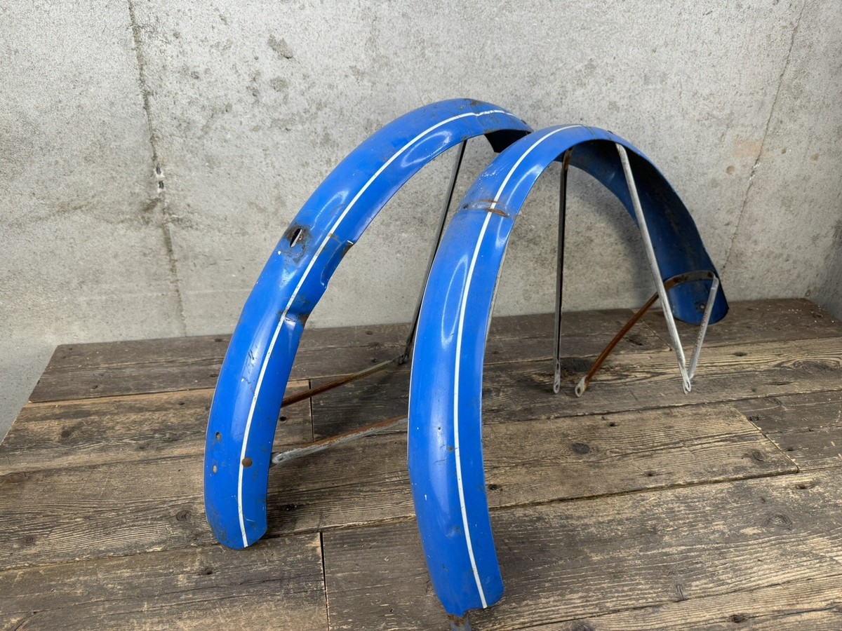 schwinn bicycle fenders 26 Schwinn Hornet Fender Set 26” Bike Vintage Blue
