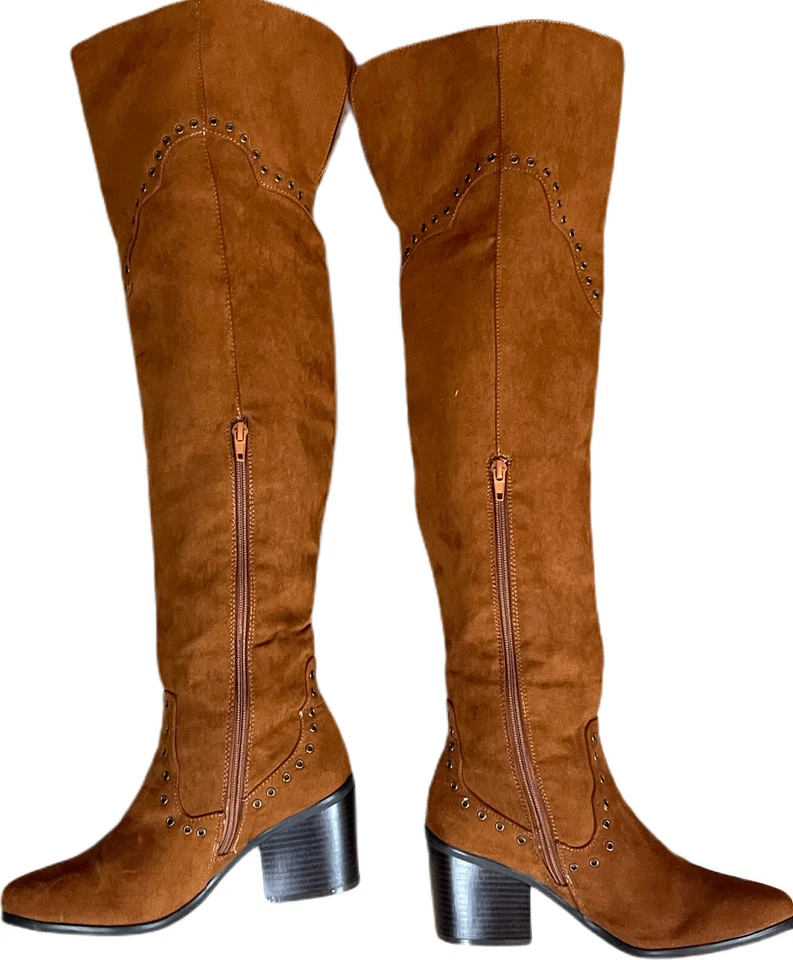 BOTAS HASTA EL MUSLO BAMBÚ MUJER GAMUZA CASTAÑO TALLA 7.5 ¡EXCELENTE ESTADO! Foto 2 de 4