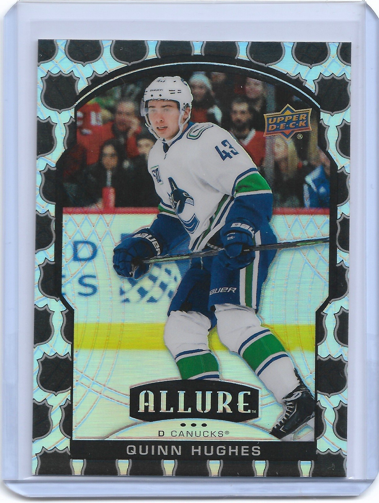 2020-21 Upper Deck Allure Quinn Hughes #43 NHL Shield 2005 Vancouver Canucks