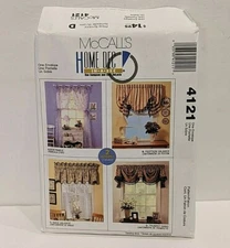 McCalls 4121 Home Decor window valance sewing pattern variations 2003 uncut