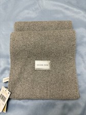 Michael Kors Ribbed Rectangular Scarf Gray Size 1 NWT Unisex Soft