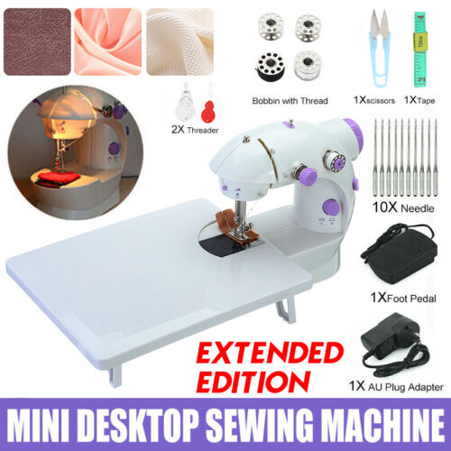 Sewing Machine Mini With Lamp Thread Cutter Extension Table Household - Picture 1 of 11
