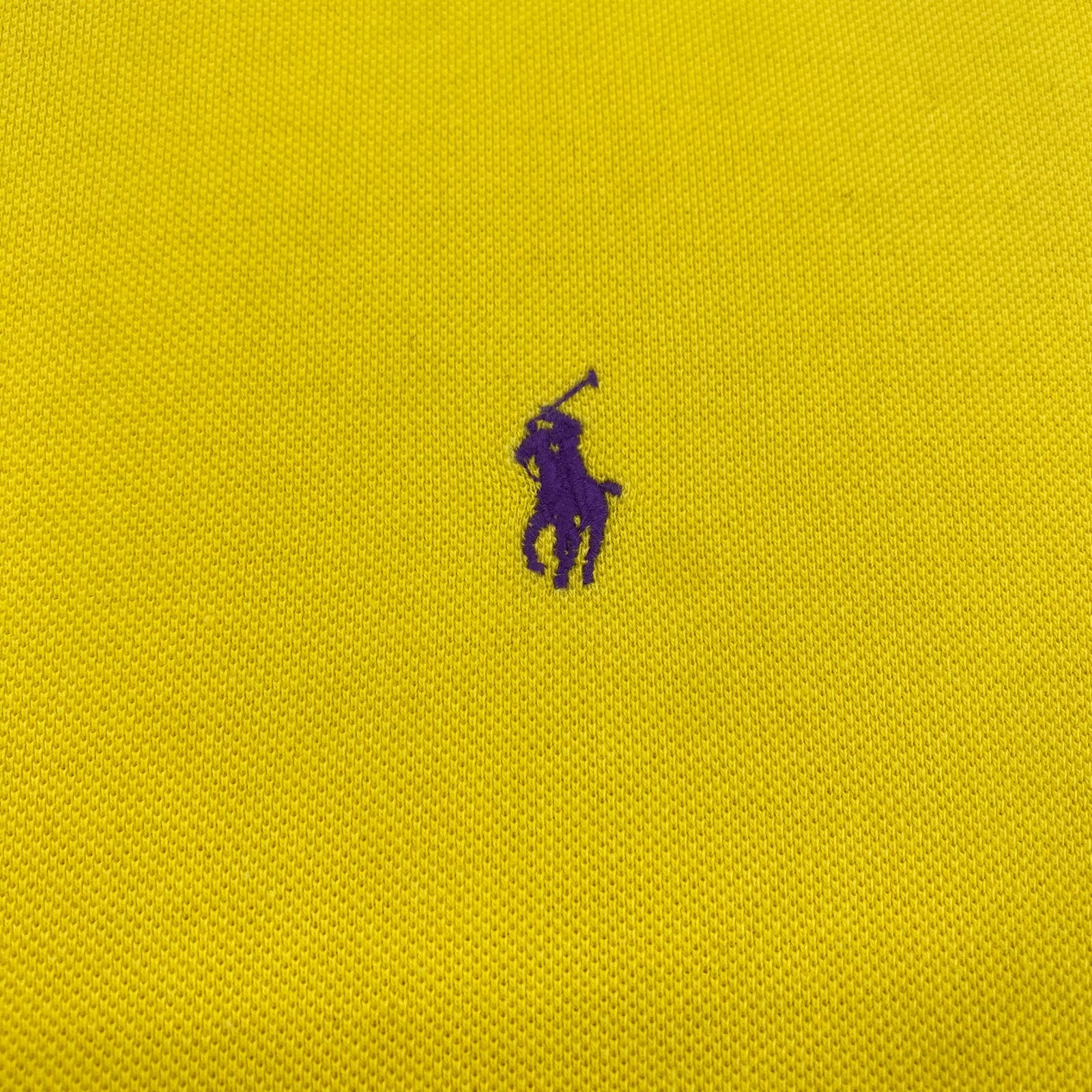 Polo Ralph Lauren Camicia Uomo 4XB Grande Tinta Unita Giallo Classico Cotone Piqué Pony DIFETTO