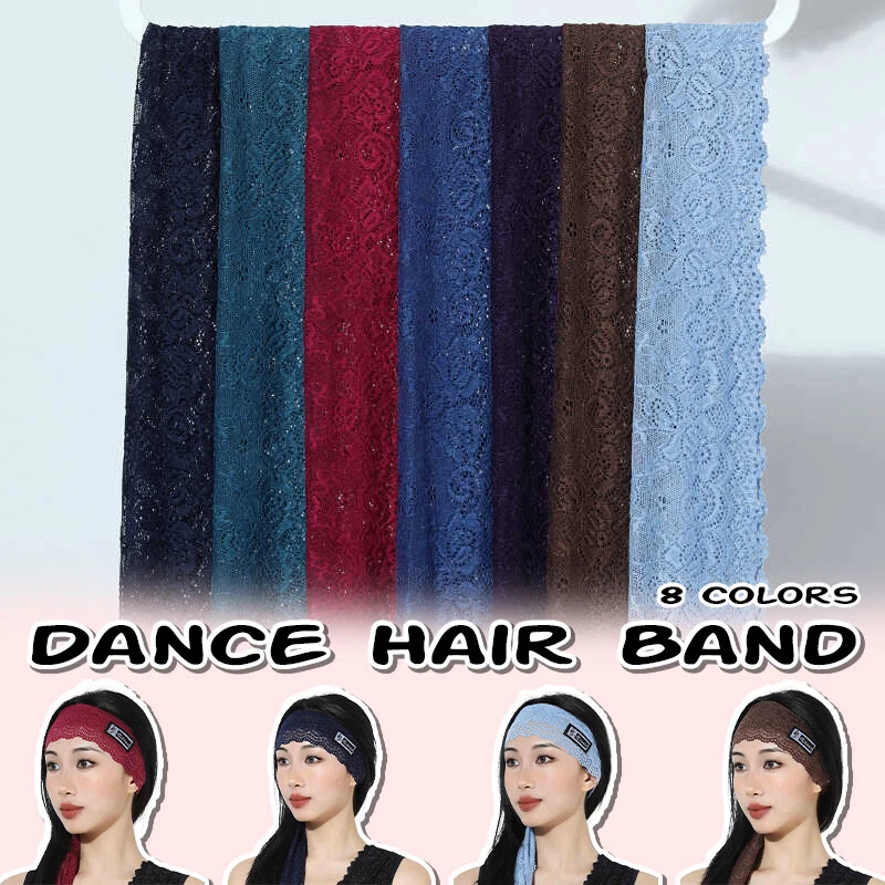 1x Tiaras largas dança envoltório de cabeça floral crochê faixa de cabelo de renda - Imagem 4 de 4