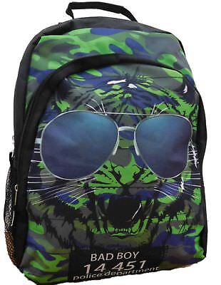 SK8er Club Bad Boy Cat Police Department Backpack School Travel Back Pack