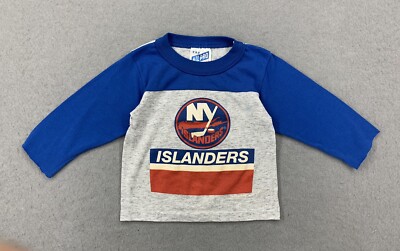 VTG NY Islanders Kids Long Sleeve Shirt Sz 4T Hockey NHL 1992 Retro Fashion 