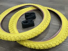 PAIR of 20" BMX Bicycle COMP3 Yellow MX3 Tires  Tubes 20X2.125