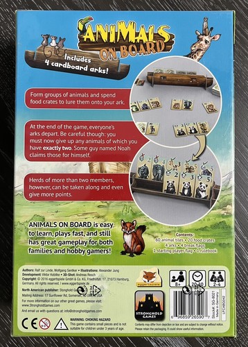 Animals On Board Game by Ralf Zur Linde 2016 Stronghold Games, New and Sealed - Picture 2 of 7
