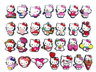 5er Pack Hello Kitty Charms für Crocs, Bubble Slides, Sandalen, Hausschuhe & Clogs
