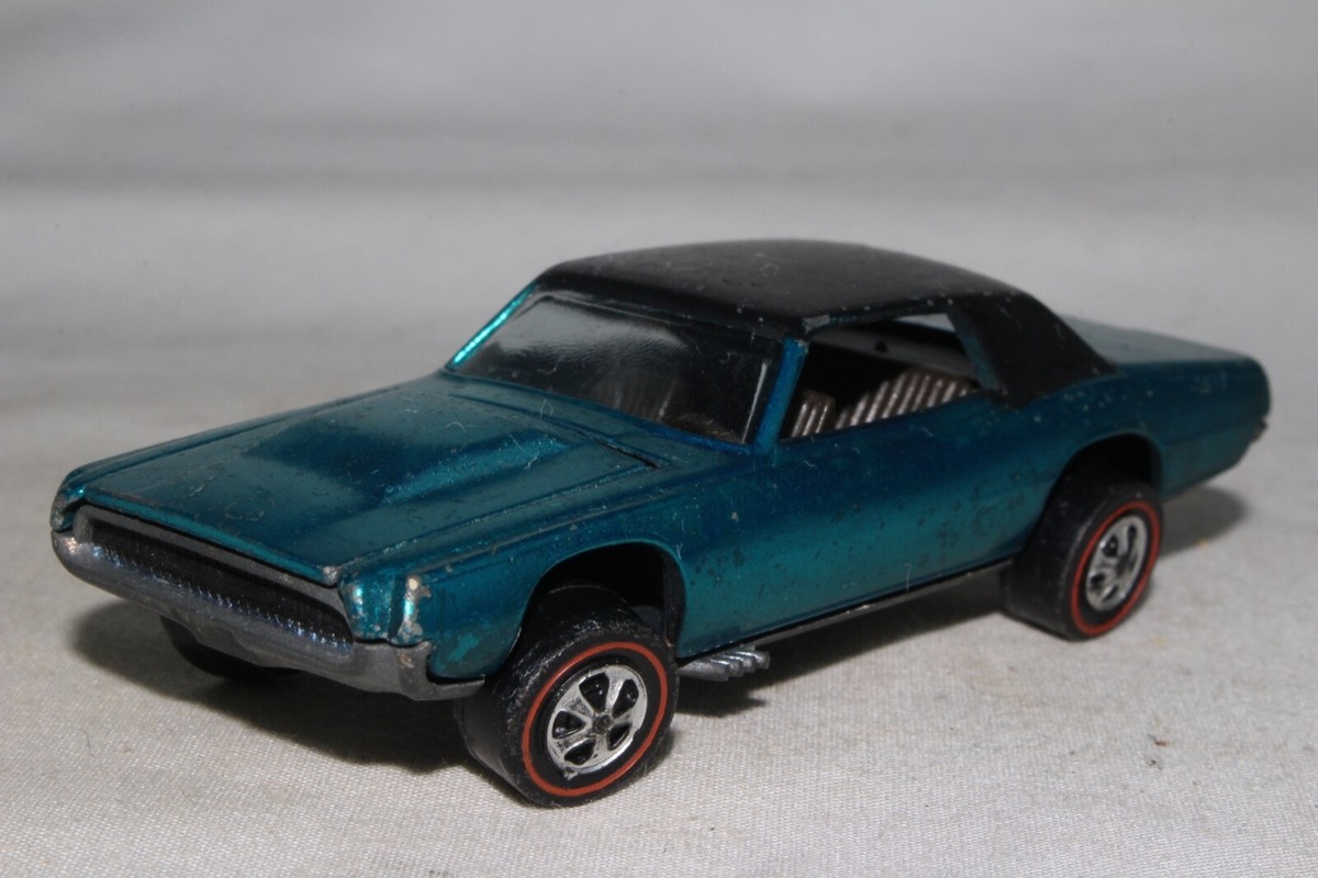 HOT WHEELS REDLINE CUSTOM T-BIRD, METALLIC AQUA, BLACK ROOF