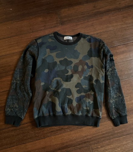 Sweat-shirt Stone Island Camouflage Fluide - Taille Petit, Occasion Très Bon état