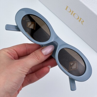 Dior Men Sunglasses Blue Brown Cat Eye CD DIAMOND EDITION 
