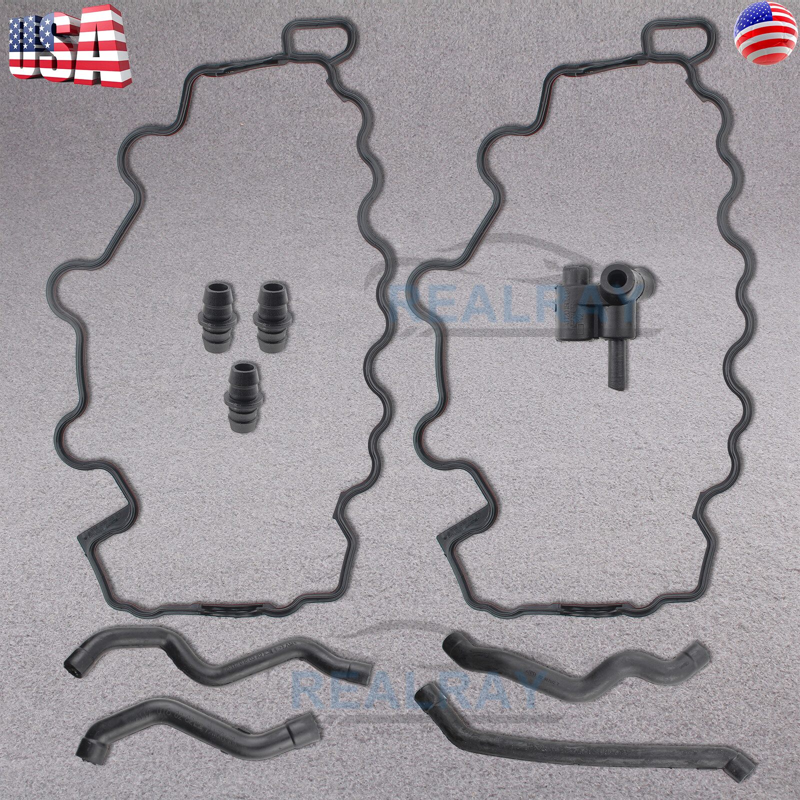 Crankcase Air Intake Breather Hoses + Valve Cover Gaskets for Benz